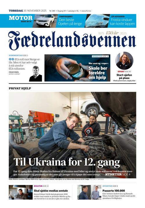 Fædrelandsvennen (NO) 20.11.2025