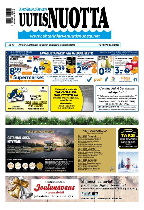 Ähtärinjärven Uutisnuotta 20.11.2025