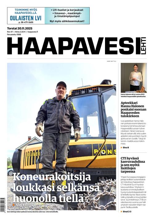 Haapavesi-lehti 20.11.2025
