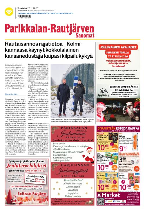Parikkalan-Rautjärven Sanomat 20.11.2025
