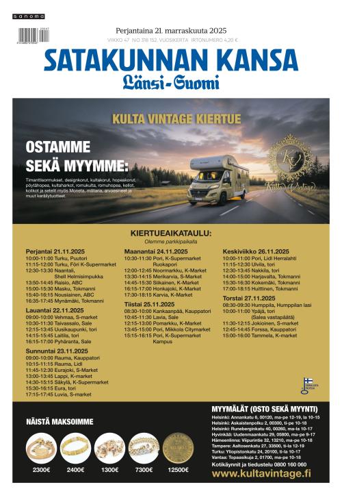 Satakunnan Kansa Länsi-Suomi 21.11.2025