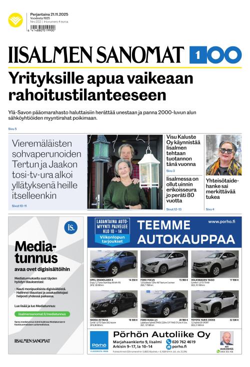 Iisalmen Sanomat 21.11.2025