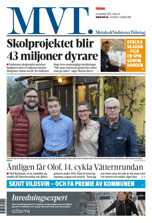 Motala Vadstena Tidning 21.11.2025
