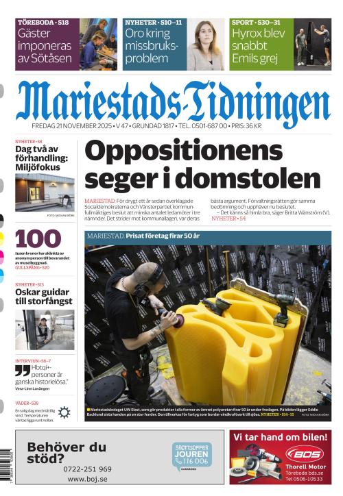 Mariestads-Tidningen 21.11.2025