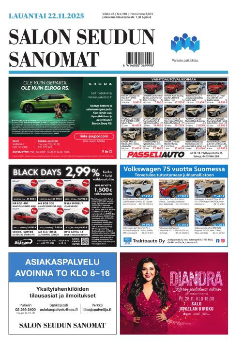 Salon Seudun Sanomat 22.11.2025