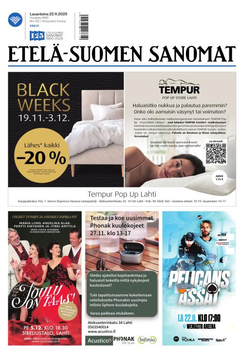 Etelä-Suomen Sanomat 22.11.2025