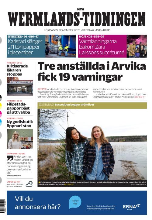 Nya Wermlands-Tidningen 22.11.2025