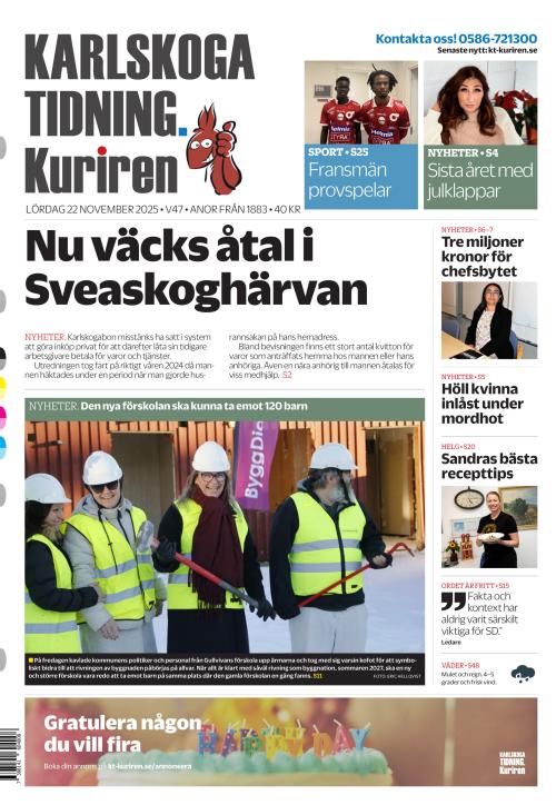 Karlskoga Tidning-Kuriren 22.11.2025