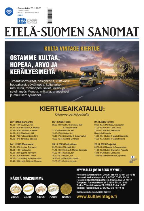 Etelä-Suomen Sanomat 23.11.2025