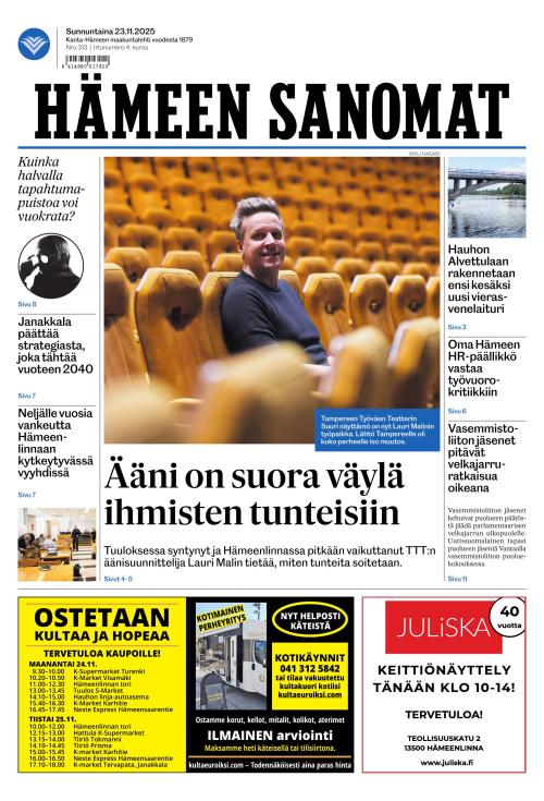 Hämeen Sanomat 23.11.2025