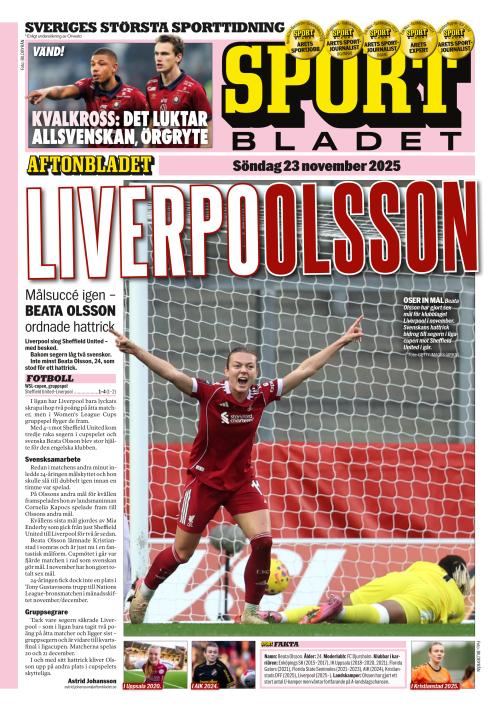 Aftonbladet Sportbladet 23.11.2025