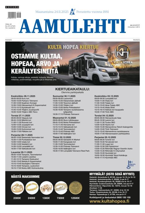 Aamulehti 24.11.2025