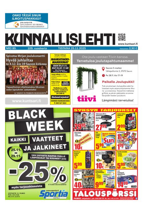 Kunnallislehti Paimio-Sauvo-Kaarina 25.11.2025
