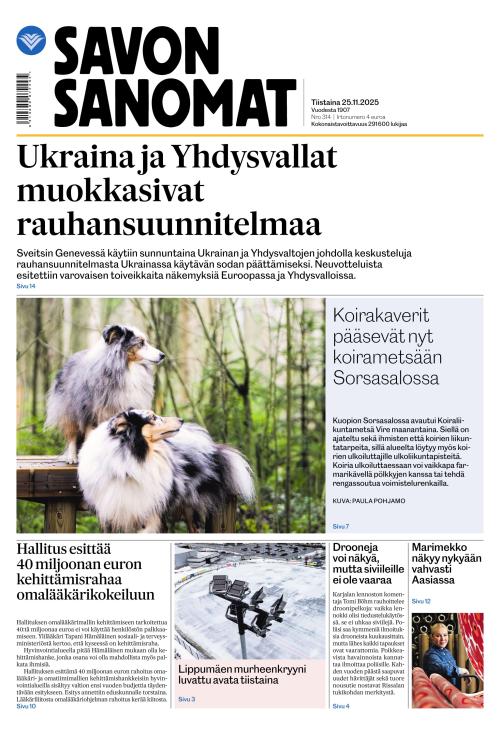 Savon Sanomat 25.11.2025