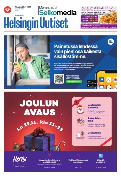 Helsingin Uutiset (Kaakko) & Kallio Lehti 25.11.2025