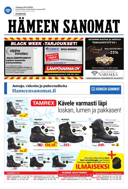 Hämeen Sanomat 25.11.2025