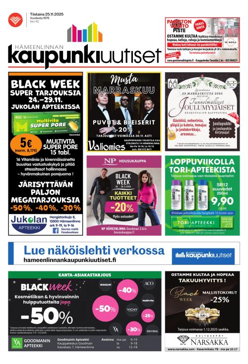 Hämeenlinnan kaupunkiuutiset 25.11.2025