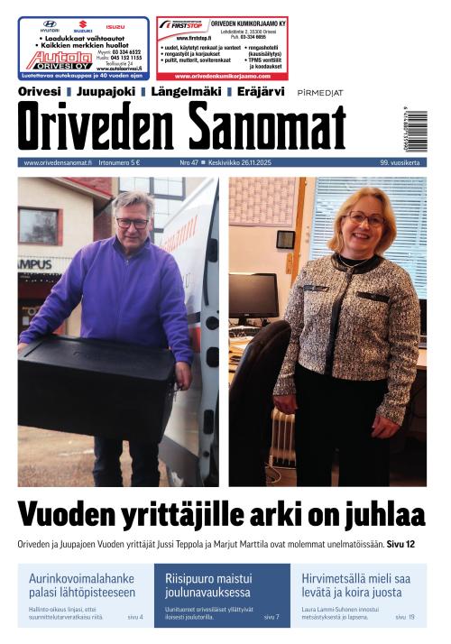 Oriveden Sanomat 26.11.2025