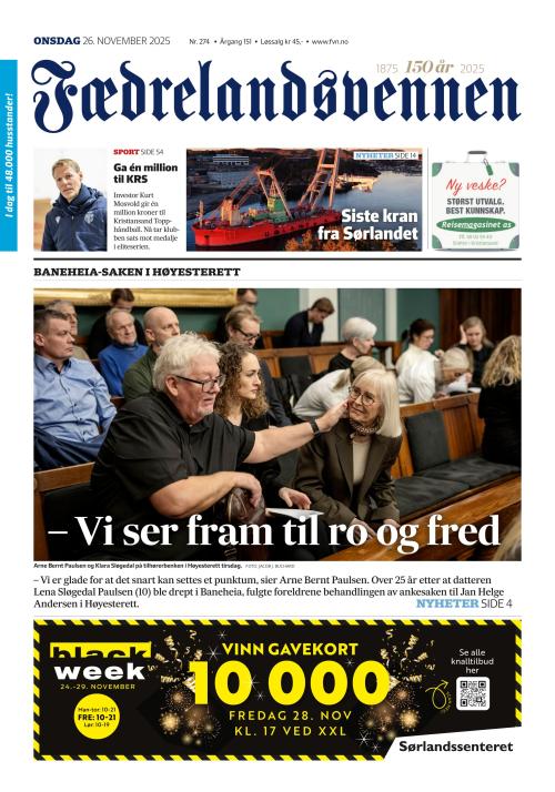 Fædrelandsvennen (NO) 26.11.2025