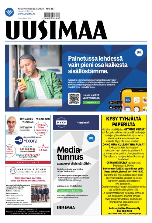 Uusimaa 26.11.2025