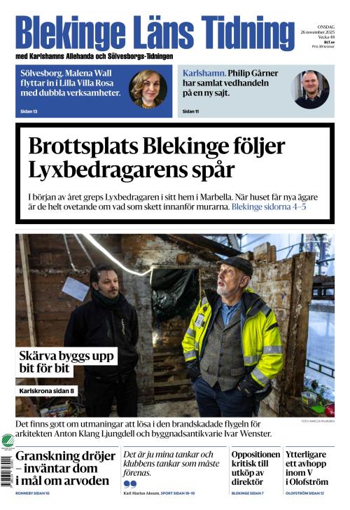 Blekinge Läns Tidning 26.11.2025