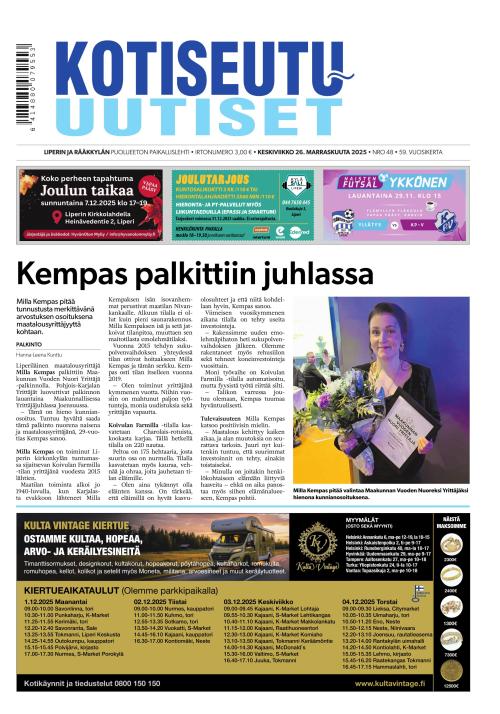 Kotiseutu-uutiset 26.11.2025