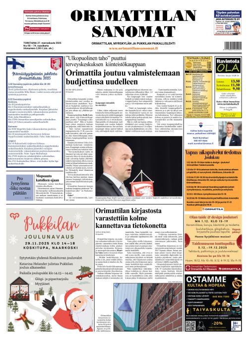 Orimattilan Sanomat 27.11.2025