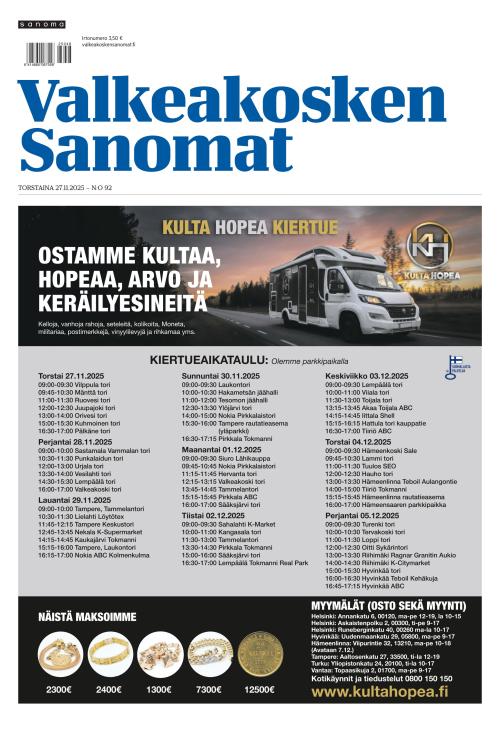 Valkeakosken Sanomat 27.11.2025