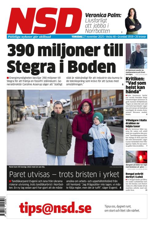 Norrländska Socialdemokraten 27.11.2025