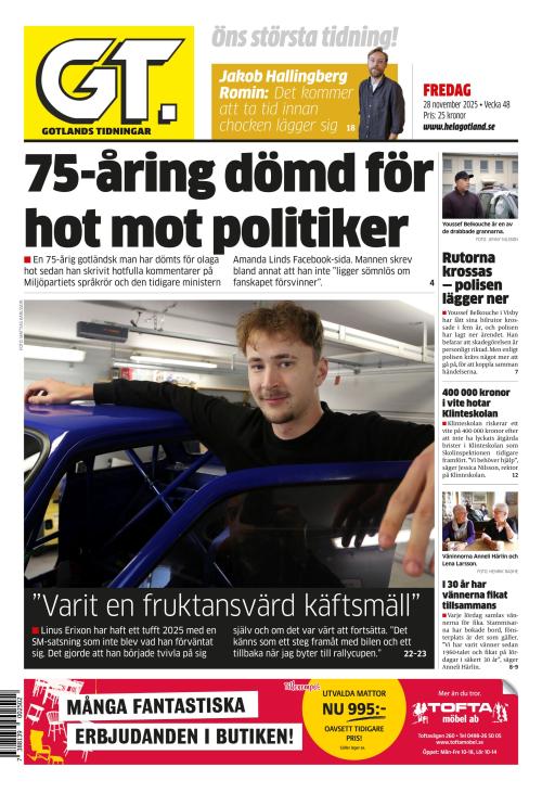 Gotlands Tidningar 28.11.2025