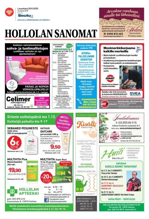 Hollolan Sanomat 29.11.2025
