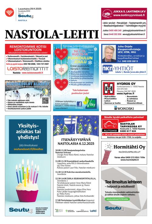 Nastola lehti 29.11.2025