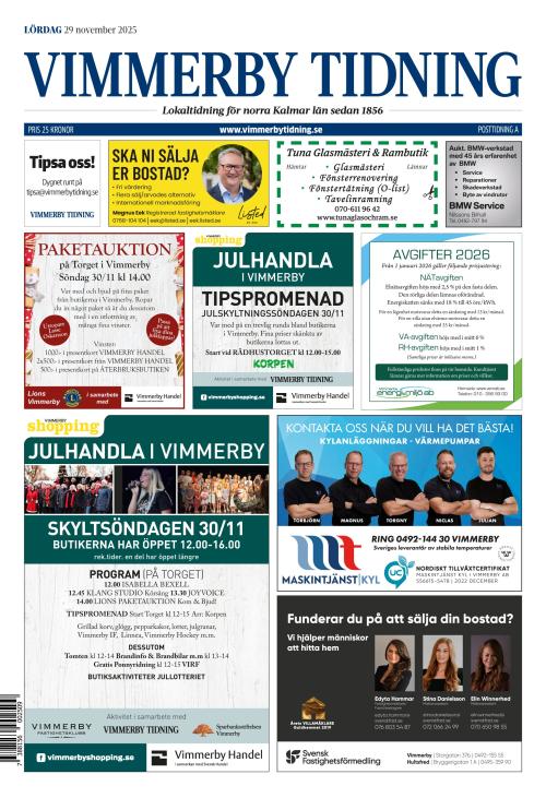 Vimmerby Tidning / Kinda-Posten 29.11.2025