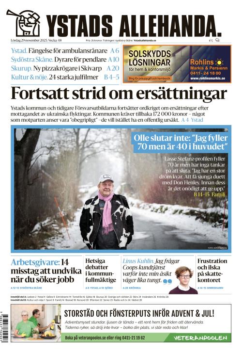 Ystads Allehanda 29.11.2025