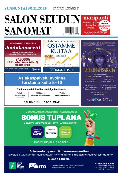 Salon Seudun Sanomat 30.11.2025