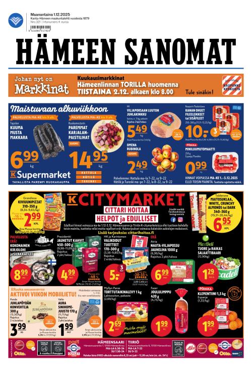 Hämeen Sanomat 1.12.2025