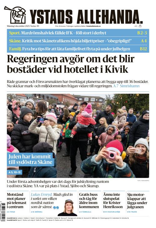 Ystads Allehanda 1.12.2025