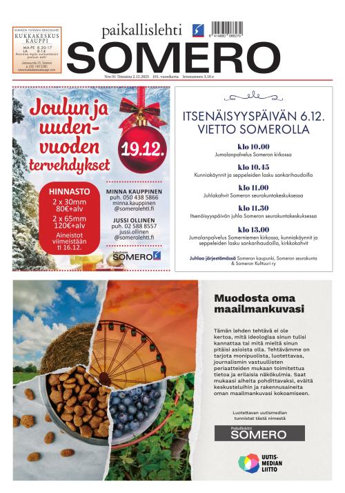 Paikallislehti Somero 2.12.2025