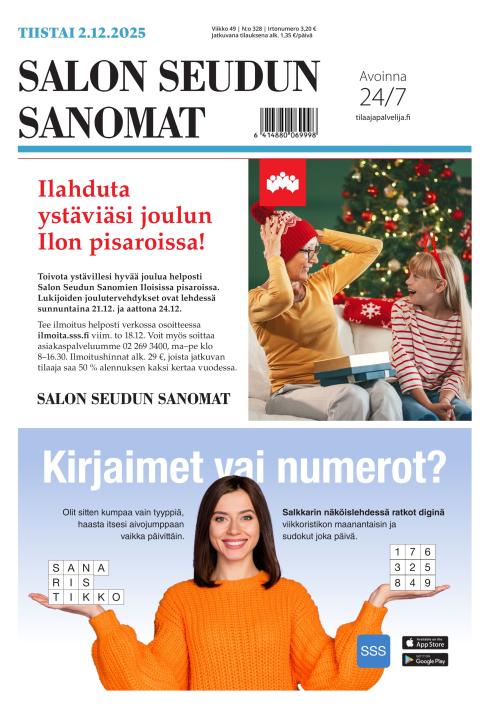 Salon Seudun Sanomat 2.12.2025