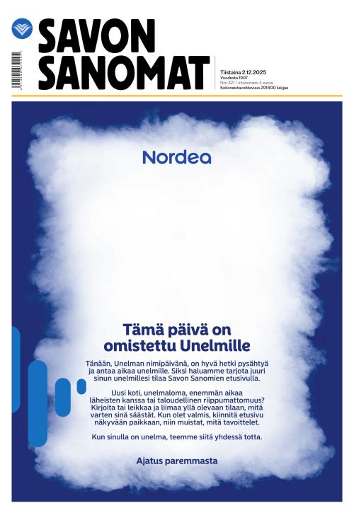 Savon Sanomat 2.12.2025