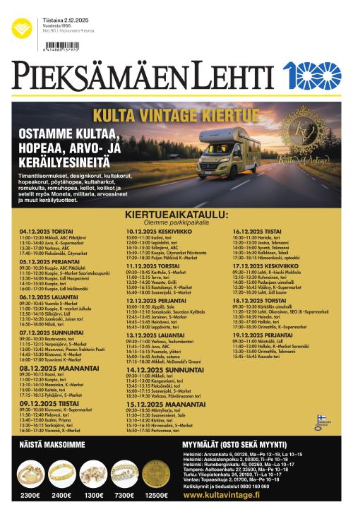 Pieksämäen lehti 2.12.2025