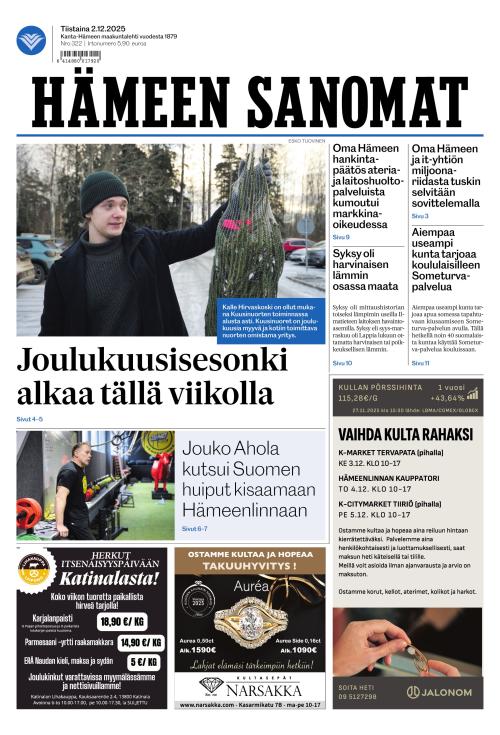 Hämeen Sanomat 2.12.2025