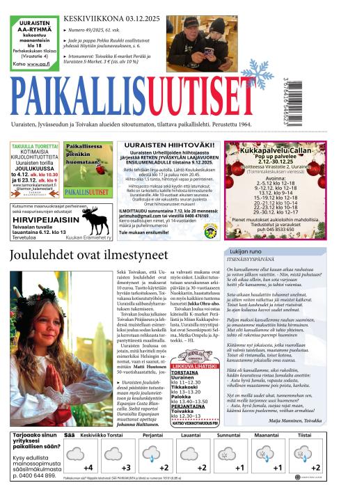 PaikallisUutiset 3.12.2025