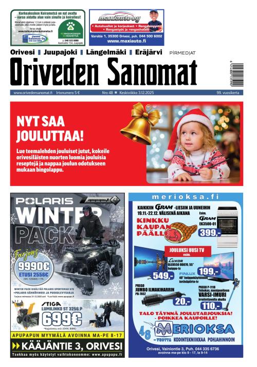 Oriveden Sanomat 3.12.2025