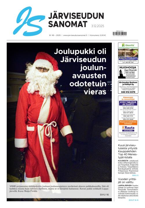 Järviseudun Sanomat 3.12.2025