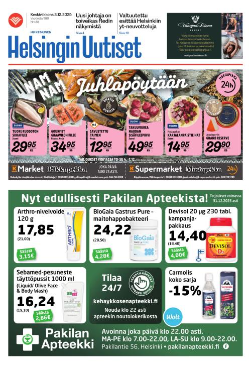Helsingin Uutiset (Keskinen) 3.12.2025