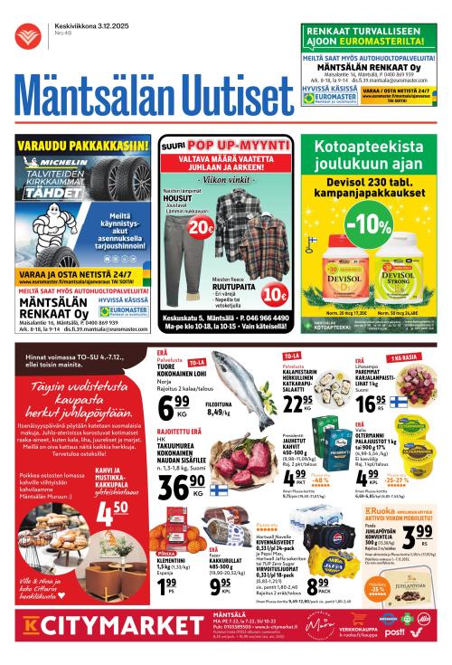 Mäntsälän Uutiset 3.12.2025