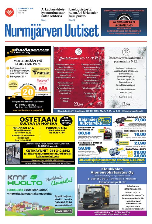 Nurmijärven Uutiset 3.12.2025
