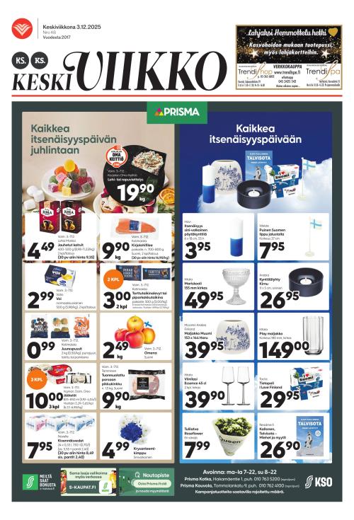 KS Keskiviikko (Kouvolan Sanomat ja Kymen Sanomat -liitteet) 3.12.2025