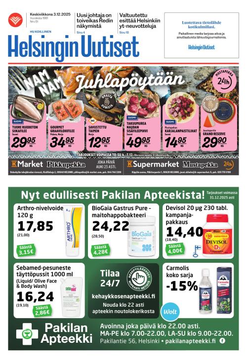 Helsingin Uutiset (Koillinen) 3.12.2025